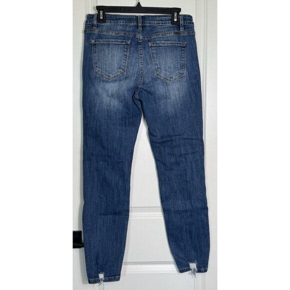 KanCan Cora Mid Rise Skinny Jeans Dark Wash Women's 13/30 Distressed - Picture 4 of 13